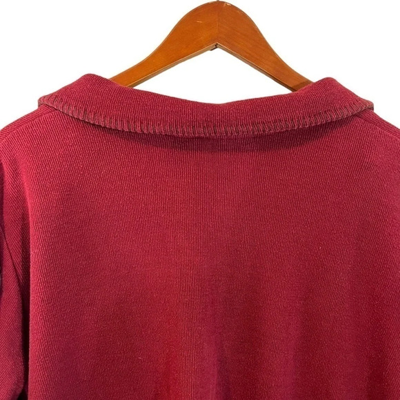 Bobbie Brooks Sweater Plus Size 18W 20W Red Flower Embroidered Collared Knit Top - Picture 4 of 8